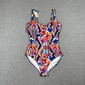 NWT Johnny Was Sz 1X Summer Daydream Tanksuit One Piece Swimsuit Floral
